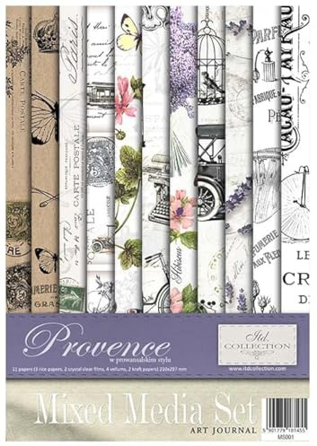ITD Collection -Scrapbooking Paket A4 Zubehör-Decoupage Set-Scrapbook Papier Satz mit Pergamentpapier-Größe 210x297mm (MS001 - HS code 48021000)