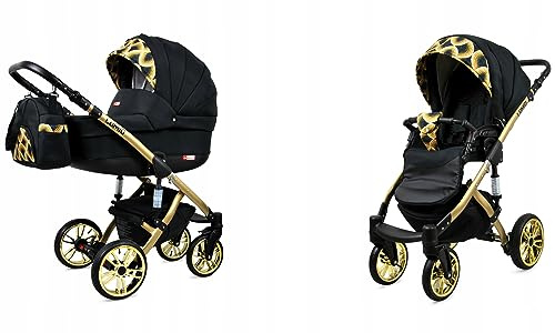 BabyLux® Carrito de Bebé Sistema de Viaje Set 2 en 1 - Lumio - incl. Capazo, Silla de Paseo - Cochecito - Bolso cambiador, Cubierta para la lluvia, Mosquitera, Portavasos etc.