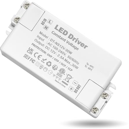 led trafo 12v 30w, LED Treiber Netzteil 12v 2.5A, trafo 230v auf 12V 30W | led transformator 12V 30w, für G4 GU5.3 MR11 MR16, Nicht Dimmbar, kein Flimmern, Kein Rauschen