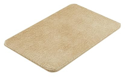 Kleine Wolke Badteppich Meadow Bahamabeige 70 x 120 cm | OEKO-TEX zertifiziert, rutschhemmende Unterseite, für Fußbodenheizung, maschinenwaschbar, 100% Polyester
