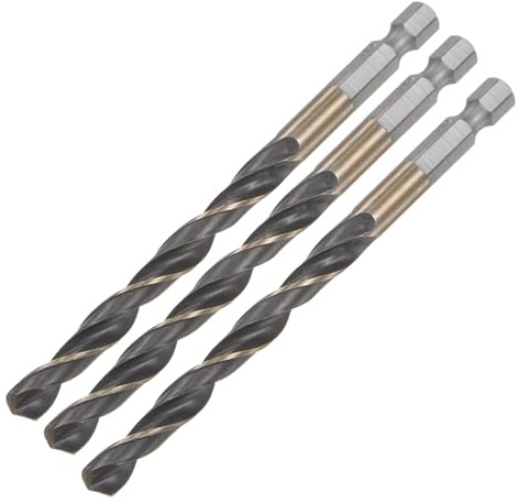 QUARKZMAN 3 Stück Hss Spiralbohrer 7mm Holzbohrer 1/4 Zoll Griffdurchmesser Hochwertiger Sechskantschaft-Bohrer für Edelstahl, Holz, Metall, Kunststoff