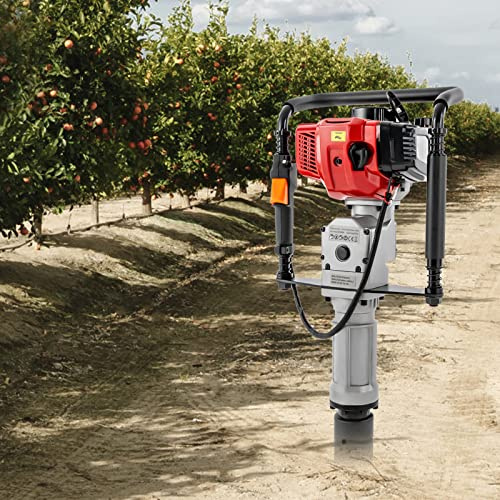 2 Stroke T Post Enfonce-pieux - Driver Heavy Duty Pile Driver Hammer Gas Power Driver Duty Farm Gasoline Enfonce-pieux Jardin Ferme Clôture Fondation 900W