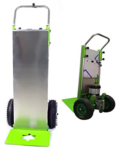 Carrito Carro eléctrico para subir escaleras, carretilla de mano que ahorra mano de obra para subir y bajar escaleras con carga de 200 kg, carro con motor sin escobillas de 800 W y batería extraíble