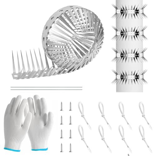 Répulsif contre les martres, raton laveur, protection de tuyau de descente 100 cm, fil barbelé en acier inoxydable, répulsif contre les martres, répulsif pour chats, jardin, protection des gouttières,