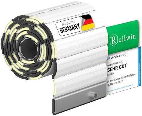 Rollwin ROLLADEN ALU Mini 37 Weiss Gebohrte Endleiste Rolladenpanzer Aluminium Lamelle mit Rollladendämmung Rollladenfenster Rollladen DEUTSCHE Produktion zum Einbauen Hier Konfigurieren »»