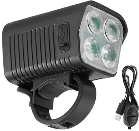 Generico Luce Anteriore per Moto Super Luminosa - Faro di Sicurezza Ricaricabile USB per Guida Notturna, Escursionismo, Campeggio