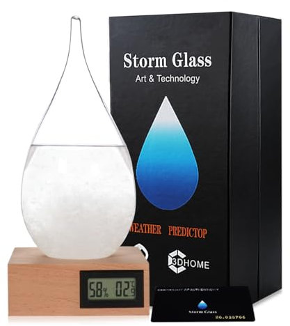 Storm glass, barometro in vetro, previsioni del tempo, sfera di neve, decorazione per la casa e l’ufficio