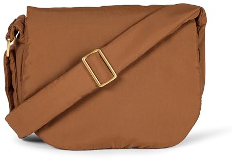 Amazon Essentials Sac à Bandoulière Ajustable en Nylon Femme, Brun, Taille Unique