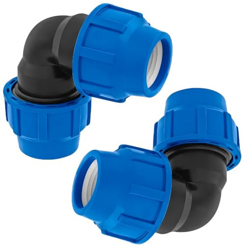 2 Pezzi Raccordo Ø 25 mm a Gomito 90° in Polipropilene PP per il Collegamento di Tubo Polietilene PE - MONTERAL