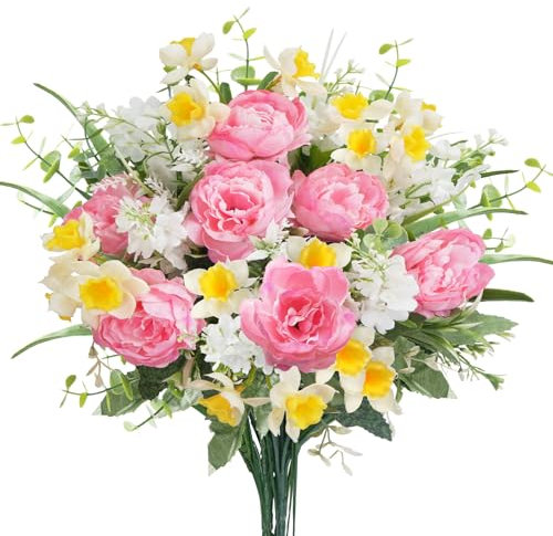 HUAESIN Ramo Rami Fiori di Ciliegio Finti 82CM Fiori Ciliegio Finti Rosa Fiori di Ciliegio Fiori Artificiali di Seta Bouquet Fiori Finti Ciliegio Fiori Finti per Decorazioni Matrimoni Giardino