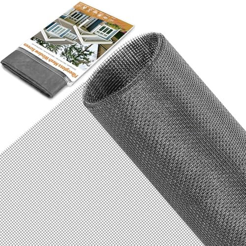 HOFUDON Zanzariera Porta Finestra 120CM * 250CM, Rete in Fibra di Vetro per Finestre, Telo Ricambio, Zanzariera Finestra Tagliabile per Finestra e Porta - Grigio