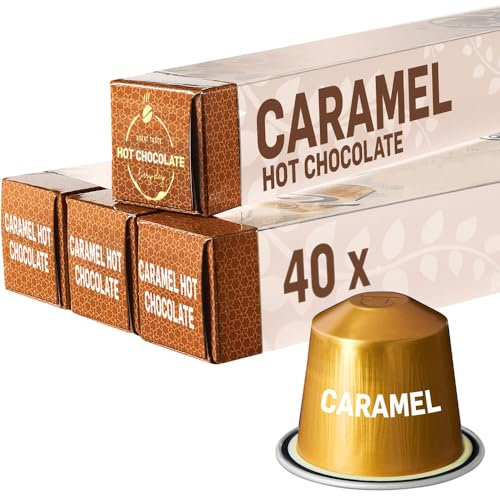 Sweet Hot Caramel | 40 Alu Capsules | Nespresso Compatible – Perfect for a Cozy Treat for Kids or a Sweet Addition to Coffee – Get Creative with Your Favourite Drinks