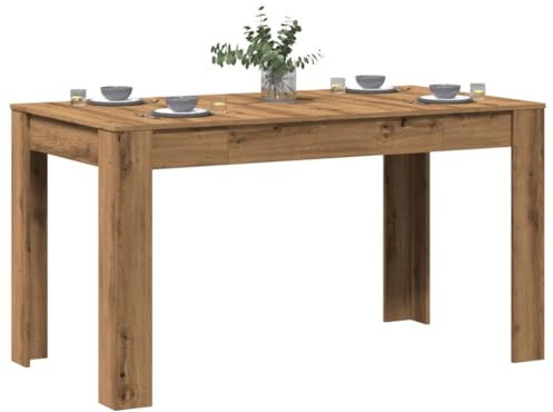 Myheimly Esstisch mit simplen Linien Küchentisch Esszimmertisch Speisetisch Tisch Esszimmer Küche Esszimmermöbel 140x74,5x76cm Holzwerkstoff Eiche handwerklich