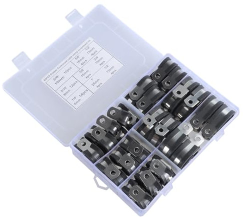 176pcs Gomma Isolati Fascette Set Morsetti In Acciaio Elettrico Cablaggio Morsetti Multiplo Dimensioni Per La Gestione Del Filo & Tubo