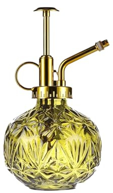 Pflanzen Glas Sprühflasche, 240ml Glas-Wassersprühflasche Drucksprüher, Retro Relief Pflanzensprüher mit Pumpe für Balkon Kleiner Gartenpflanzen Indoor Haus Oder Büro