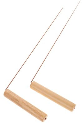 Amosfun 2pièces Baguettes De Sourcier Cuivre avec Manche Bois Outil De Divination pour Recherche Eau Léger Et Portable pour Extérieur