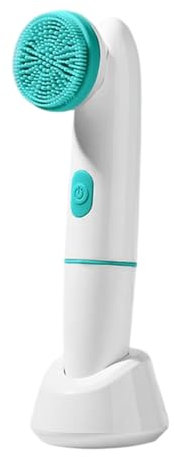 Facial Cleansing Brush, Electric Vibration Face Scrubber with 2 Brush Heads, Rechargeable Ultrasonic Skin Care Tool Deep Pore Cleaner, for Dead Skin Removal, Massaging, Daily Use 6.3x1.18 Inches