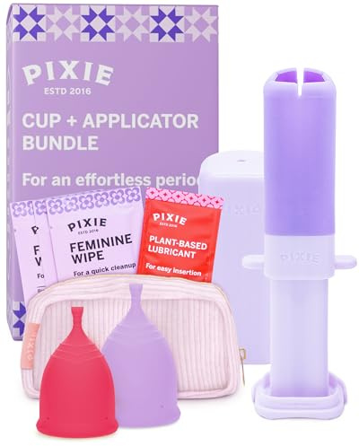 2 Menstrual Cups and Applicator Bundle - No Metals or Toxins - 100% Medical-Grade Silicone - Softest Reusable Period Cup - Inserts Like a Tampon - Capacity of 4 and 6 Tampons