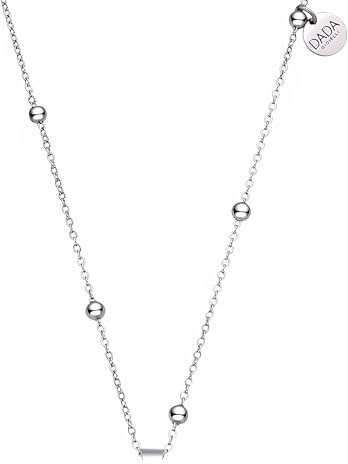Dada Gioielli - Collier pour Appel à l'Ange, Chaîne de Chapelet en Acier Hypoallergénique Réglable 100+10cm