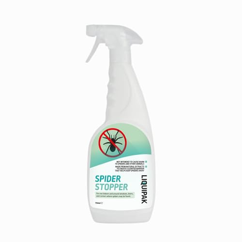 Spider Stopper Spray with Peppermint Oil, Non-Toxic Indoor Spider Deterrent for Windows, Doors & Corners, Scented Barrier, 750ml - 5L Refill, Stop Spiders, Alternative to Spider Repellent (1 x 750ML)