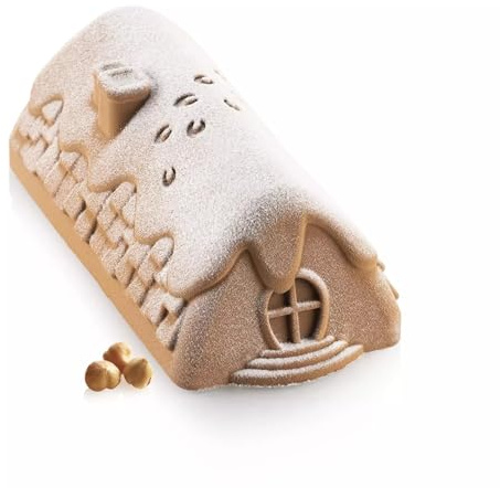 silikomart | Stampo in Silicone per Torta Moderna WINTER COTTAGE, Antiaderente, Confezione da 1 Stampo per buche, 3D Design, 230x105 h 75 mm, Volume 1,1 ml, Made in Italy