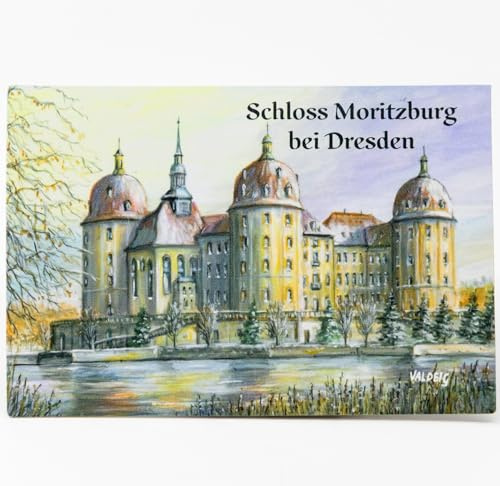 Kühlschrank Magnet Dresden - Schloss Moritzburg - Kühlschrankmagnet Sachsen Souvenir Magnete für Kinder Mini Kühlschrankmagnete Geschenk Deko Dresdner Frauenkirche, Elbufer, Elbe, Valdeig, P