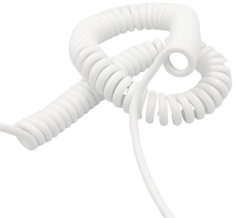 Fil électrique, cordon d'alimentation rétractable, Câble télescopique spiralé carré de 0,15 mm, 8 brins, 26 AWG, blanc, extensible 1 à mètres(Stretch 7 meter)