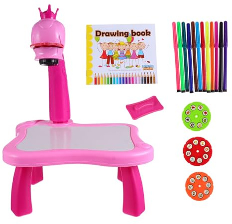 Beaupretty Table de Dessin Projection pour Garçon Fille Créatif Éducatif Développement Cerveau Droit Coordination Doigts Stimulation Peinture Amusante