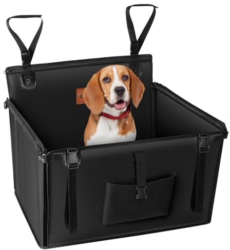 KYG Autositz Hunde Extra Stabiler Wasserdichter Rutschfester Haustier autositz Kratzfester mit 4 Befestigungsgurten für die Rückbank Verstärkter Hundesitz Auto M 58x55x36cm