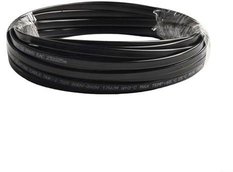 Cavo riscaldante autoregolante, 220 V, protezione antigelo, con nucleo PTC, a risparmio energetico, rapido riscaldamento, tagliabile, resistente ai raggi UV, per tubi dell'acqua, grondaie, fusione