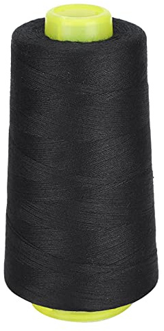 Polyester sytrådsspole Slitstark handsömnadssnöre för gör-det-själv skräddarsy Hantverk Symaskinlinje 3000 Yards (Svart)