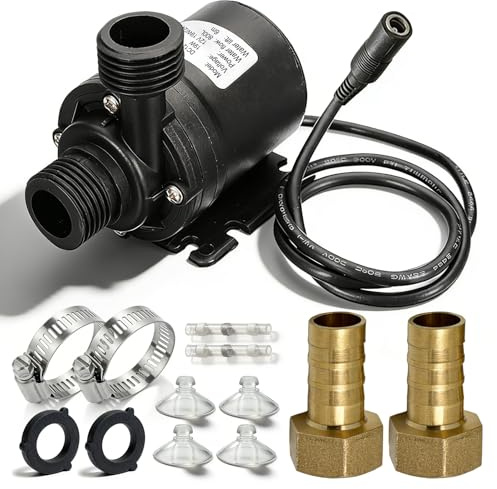 Vattenpump Brushless DC 12 V, dränkbar pump mini med keramisk axel, cirkulationspump akvarium, 800 L/H, 5 m flödeshöjd, för damm, fontän, pool