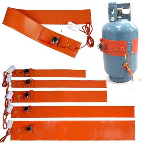 CMHYBS Riscaldatore per bombole di Gas in Silicone 5 kg 13 kg 15 kg 50 kg Fascia riscaldante con termostato per bombola di Serbatoio di propano GPL Tamburo Esterno,15kg 970x120mm 400W