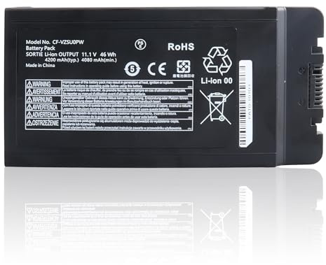 CF-VZSU0PW Laptop Battery Replacement Compatible with CF-VZSU0PR CF-VZSU0LW CF-VZSU0GW CF-VZSU0GJS CF-VZSU0GW CF-VZSUOPW CF-VZSU0KR CF-VZSU0KJS CF-VZSU0LW Panasonic TOUGHBOOK CF-54 F0961NE Series