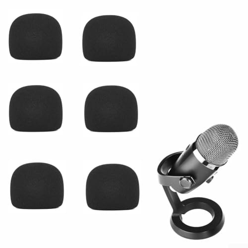 Pack of 6 Microphone Cover Foam, Professional Microphone Foam Wind Protection & Pop Filter for Blue Yeti-nano Microphone, Reduces Noise for Clear Audio Recording