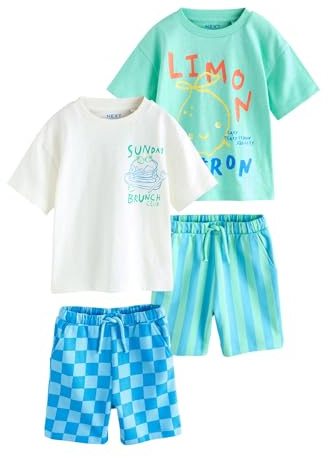 NEXT Niños Pack de 2 conjuntos de camiseta de manga corta y pantalones cortos