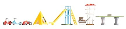 NOCH Spielgeräte, Mini-Deko-Artikel für Modellbau, handkoloriert für die Spur H0, ideal zum kreativen Basteln und Ausschmücken