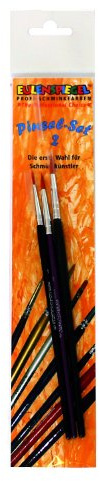 Eulenspiegel 955529 - Profi Pinsel-Set 2, 3 Kunstfaserpinsel, rund, Schmink-Pinsel, Face- und Bodypainting | Aus Kunstfasern, Rundpinsel Größen 1, 3 & 4, für Schminke & Facepainting