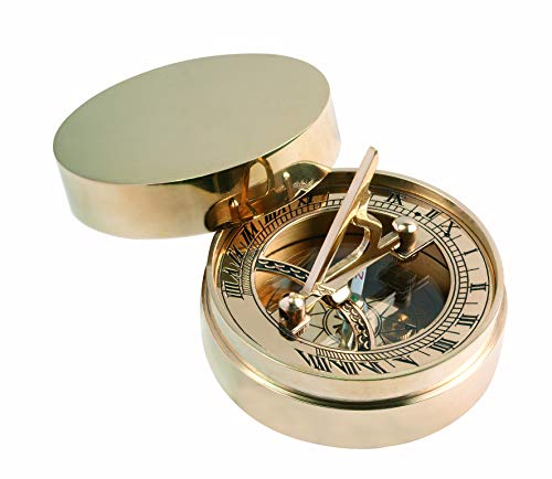 Nauticalia Taschen-Sonnenuhr aus Messing, 7 cm, 7 cm