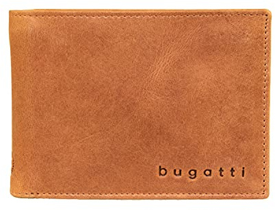 bugatti Volo Geldbörse Herren Leder – Portemonnaie Wallet, Cognac | 12 Kartenfächer, Münzfach, Vintage Look