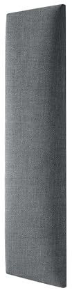 MOLLIS Upholstery Board, Rectangular and Decorative Wall Panel, Suitable as Bed Headboard or Impact Protection, Reduces Sound and Improves Acoustics, Made of Foam, 60 x 15 cm, Anthracite