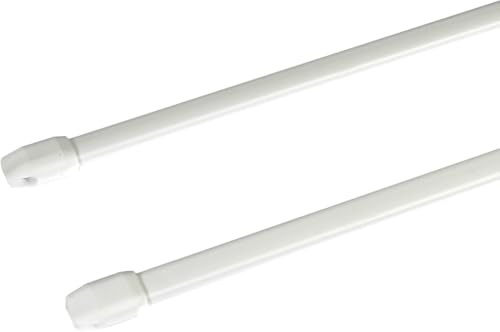 Liedeco Scheibenstange Standard, 11 mm Cafehausstange, 2 Stk weiß, 100-180 cm ausziehbar