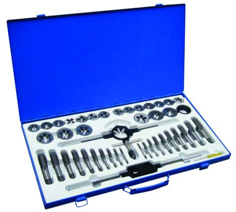 Hilka Pro Craft 48404500-Set maschi e filiere, in acciaio al tungsteno, 45 pezzi