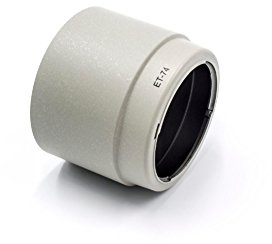 vhbw Paraluce compatibile con Canon EF 70-200mm F4 L USM, EF 70-200mm F4 L IS USM 67 mm obiettivo grigio/bianco, plastica, rotondo, 10 cm