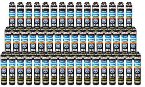 Isolbau B2 Dämmstoffkleber - 48 x 750 ml Perimeterkleber für EPS- & XPS-Platten - 1K PU-Klebeschaum für Fixieren und Isolieren