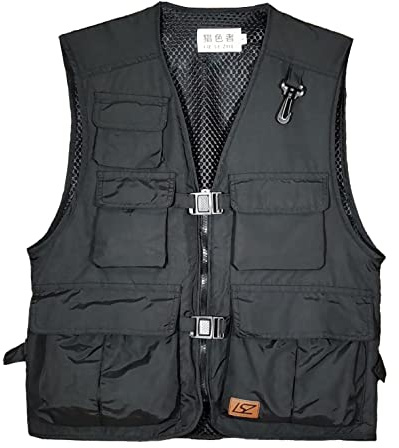 Liesezhe Women's Mesh Breathable Fishing Vest, Multi-pockets Journalist Photographer Travel Waistcoat Jacket