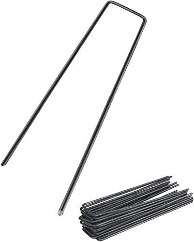 50x Erdanker mit flachem Kopf | Erdnägel | Bodenanker aus unverzinktem Carbonstahl zur Befestigung von Unkrautvlies | Gartenvlies | Unkrautfolie | Zaun & Netz oder fürs Camping - (50, 150x25x2,9 mm)