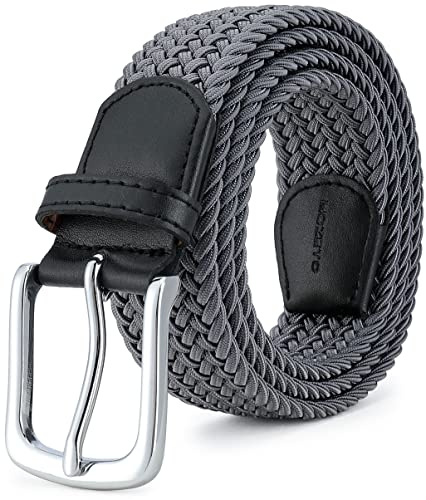 MOZETO Elastisch Stretch Gürtel Breite 3.3cm, Stoffgürtel Stretchgürtel Flechtgürtel Geflochtener Gürtel für Damen und Herren