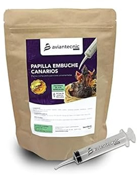 Aviantecnic Pappetta da Imbecco per Canarini | Alimento Complementare per Uccelli Ornamentali | 400 g con Siringa da Imbecco Inclusa