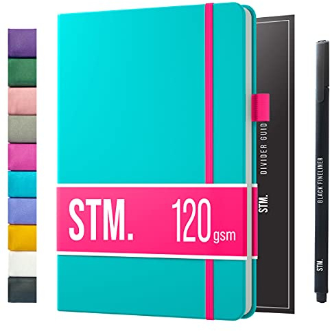 Scribbles That Matter Notizbuch B5 Dotted Bullet Journal Buch und Stift - Gepunktet Notebook B5 - Auslaufsicheres 120g dickes papier, 215 Seiten, Hardcover Bujo, Hardcover Dot Grid note book